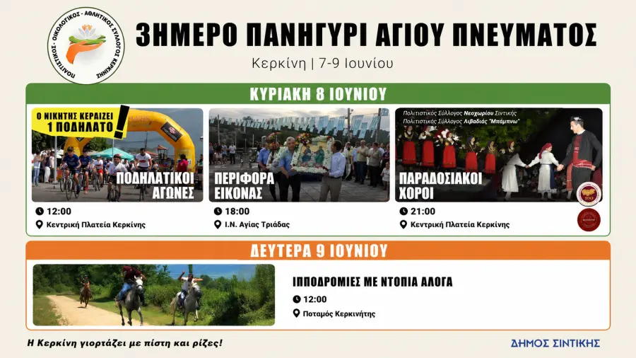 Πρόγραμμα Τριήμερου Πανηγυριού Αγίου Πνεύματος